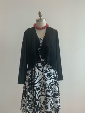 Black Cropped Draped Feminine Chiffon Top Sz Sm